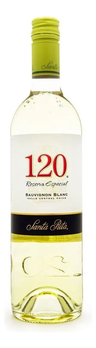 Vinho Branco Chileno Santa Rita 120 Sauvignon Blanc 750ml - Cx 6