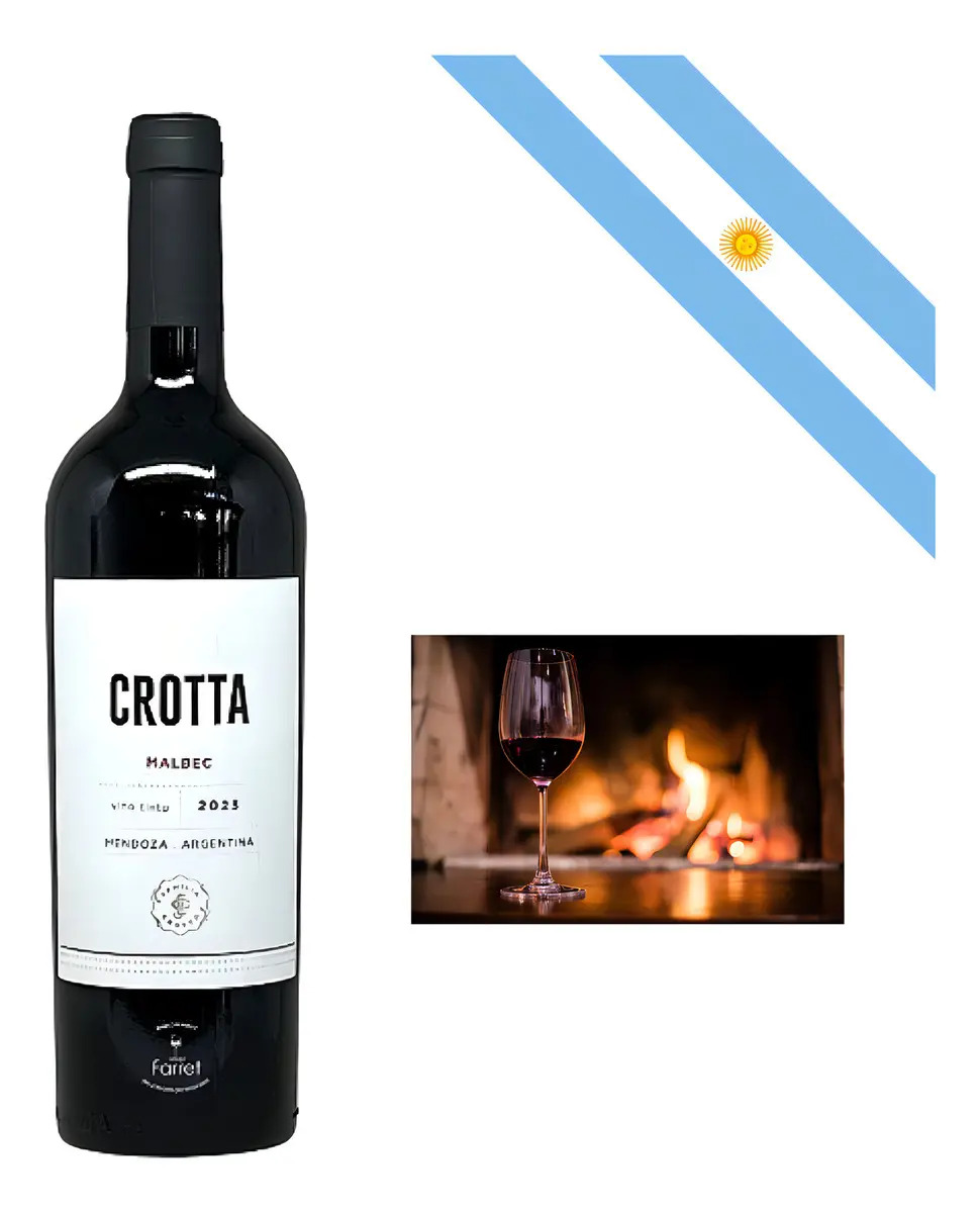 Vinho Tinto Argentino Crotta Malbec 750ml - Cx 6