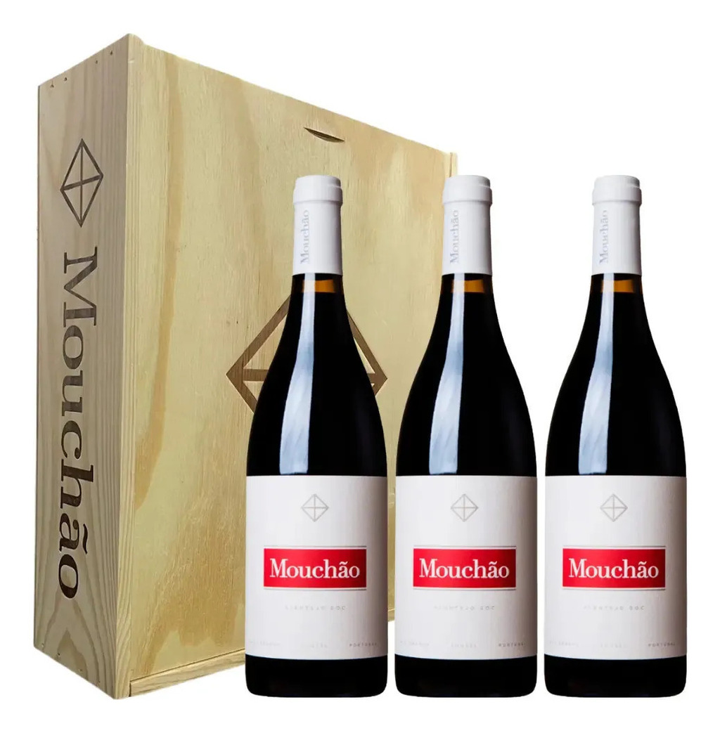 Vinho Tinto Português Mouchão Caixa de Madeira 750ml - Cx 3