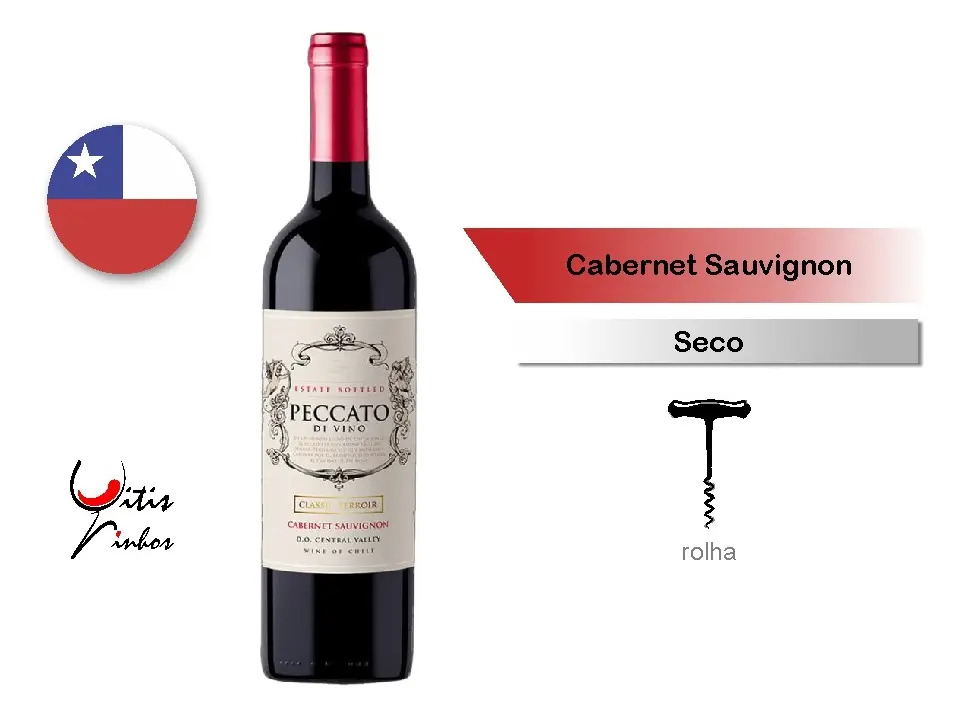 Vinho Tinto Chileno Peccato Di Vino Cabernet Sauvignon 750ml - Cx 6