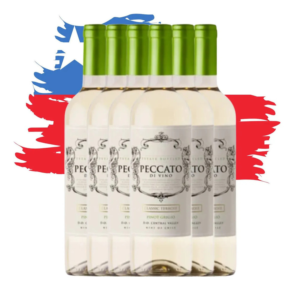 Vinho Branco Chileno Peccato Di Vino Pinot Grigio 750ml - Cx 6